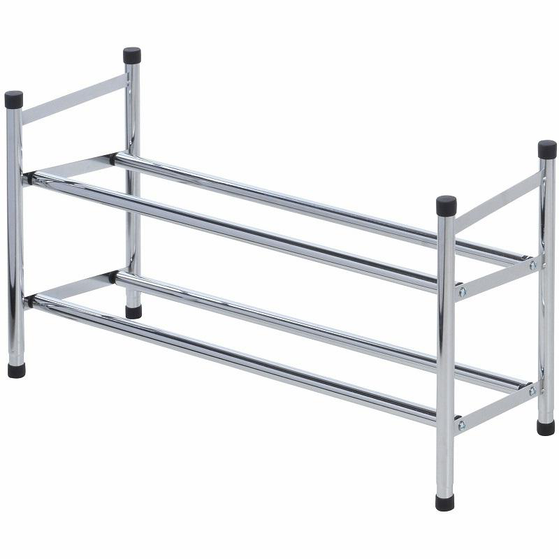 Shoe rack with 2 layer 62-115cm telescopic, , medium-null