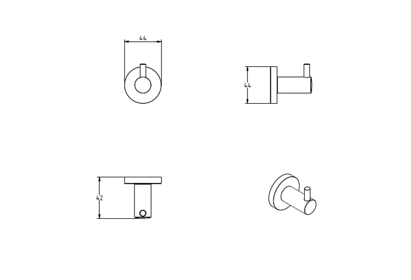 Product image: Sigma black matte single robe hook, , medium-null