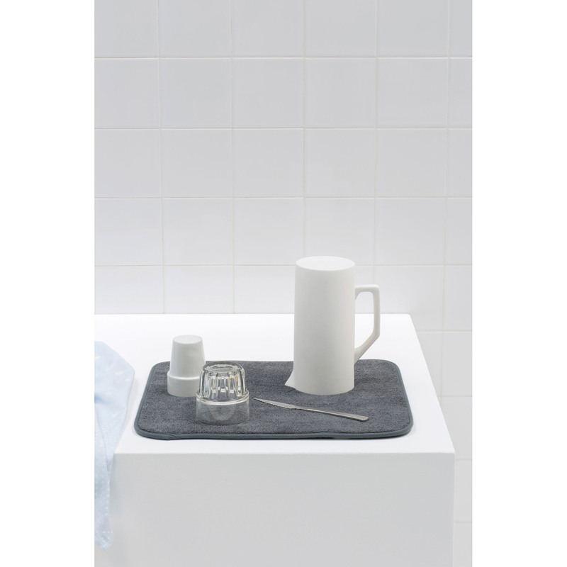 Brabantia microfibre dish drying mat 47x40cm dark grey, , medium image number null