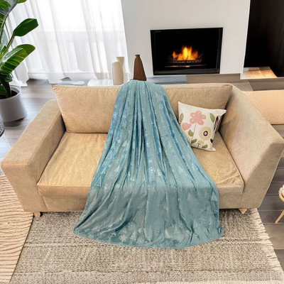 Fleece blanket #sdyh, Petrol, medium