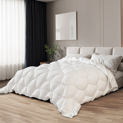 The white stone universal duvet 155x200 cm 250 gr | padding in ovatta | hypoallergenic white microfiber | all seasons, White, medium