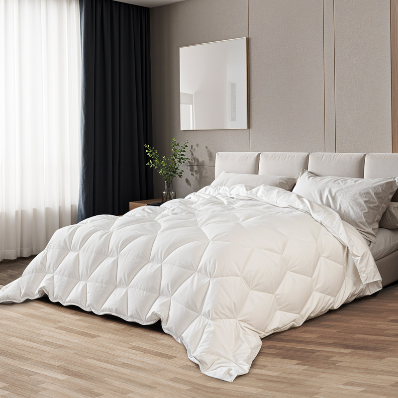 The white stone winter duvet 210x240 cm 400 gr | padding in ovatta | hypoallergenic white microfiber | double bed-null