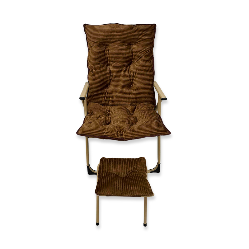 Folding metal relax chair & stool 106x46x48cm-null