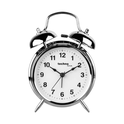 Technoline quartz alarm clock metallic