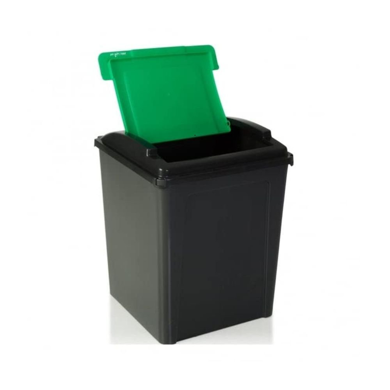 Product image: Κάδος ανακύκλωσης 50l με πράσινο καπάκι, ανθεκτικός, εύχρηστος & υγειονομικά σχεδιασμένος, , medium-null
