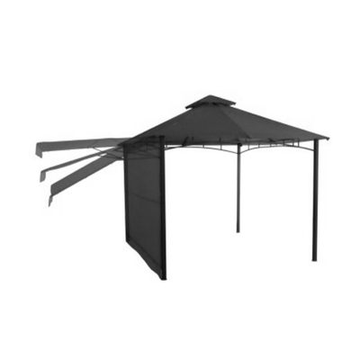 L.h garden gazebo with reclining side 3x3m anthracite