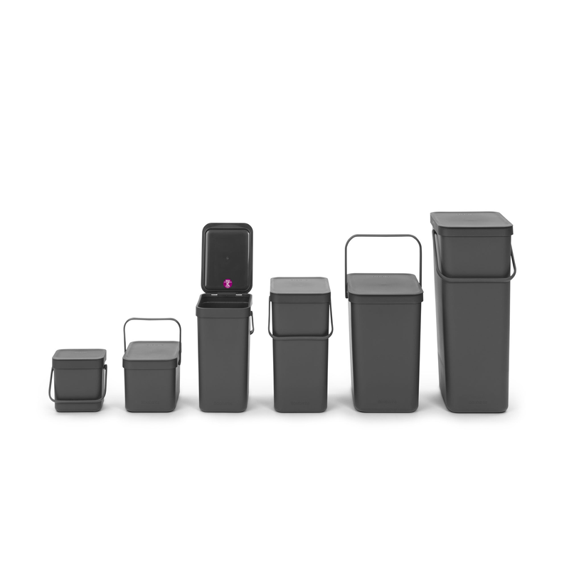Brabantia sort & go waste bin 16l - grey, , medium-null