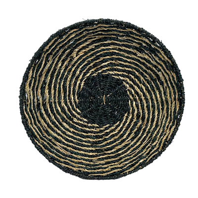 Iris decoration wall seagrass black natural, , medium