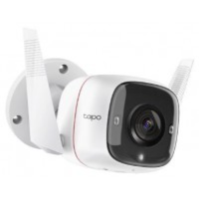 Tp-link ip camera outdoor, wireless 2.4GHz, 3mp, 2 x external antennas, 1 x ethernet port, motion detection and notifications, sound and light alarm, remote control, two-way audio, sharing to social medias, voice control, , medium