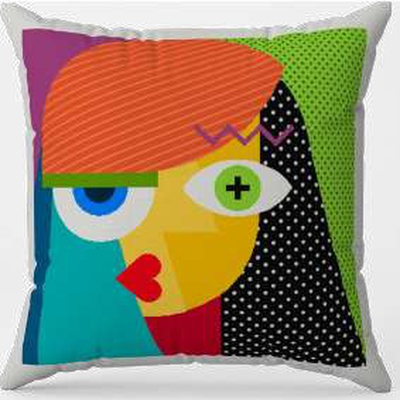 Decorative modern art throw pillow, Variable, medium