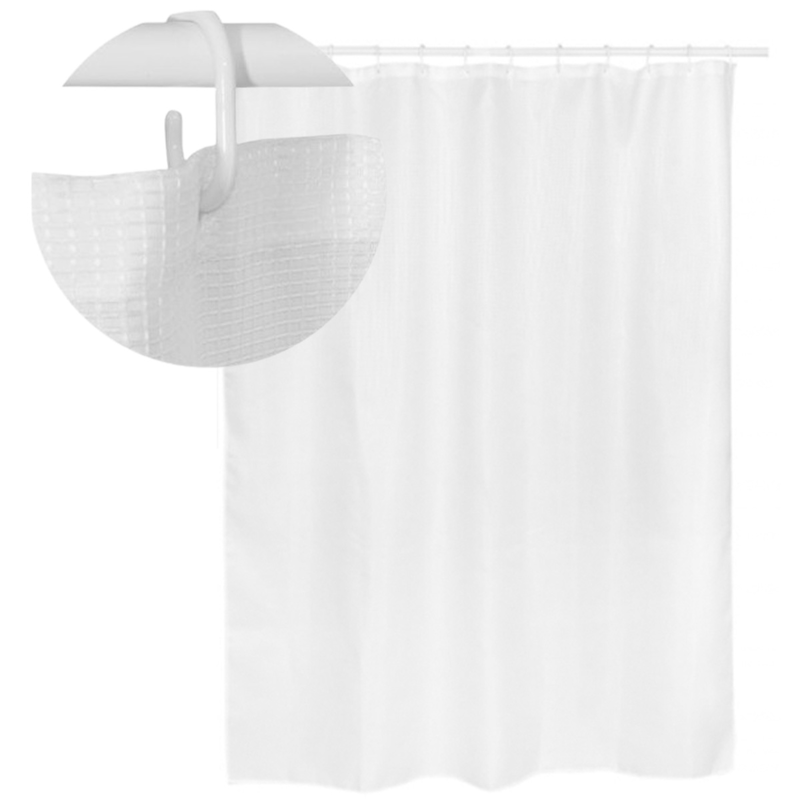 Bisk rist bathroom curtain 180x200cm gray-null