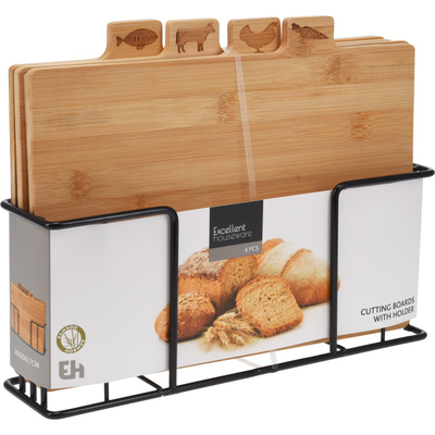 Bamboo cutting board set 4pcs, , medium