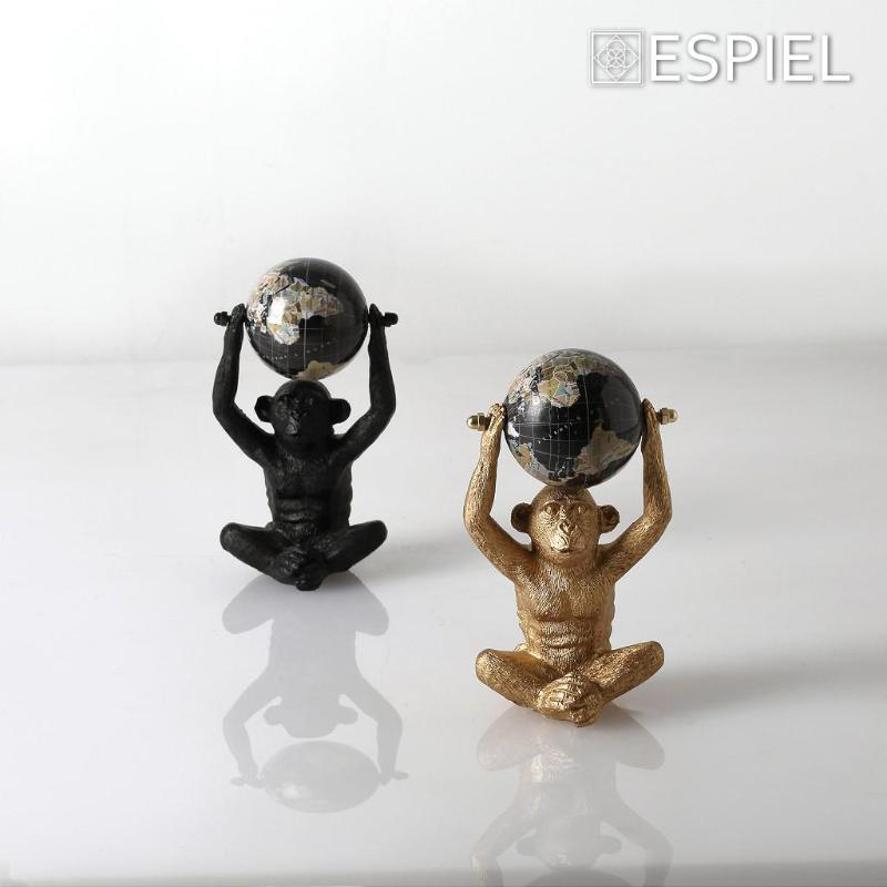Espiel resin monkey figure 15.6cm - gold, , medium image number null