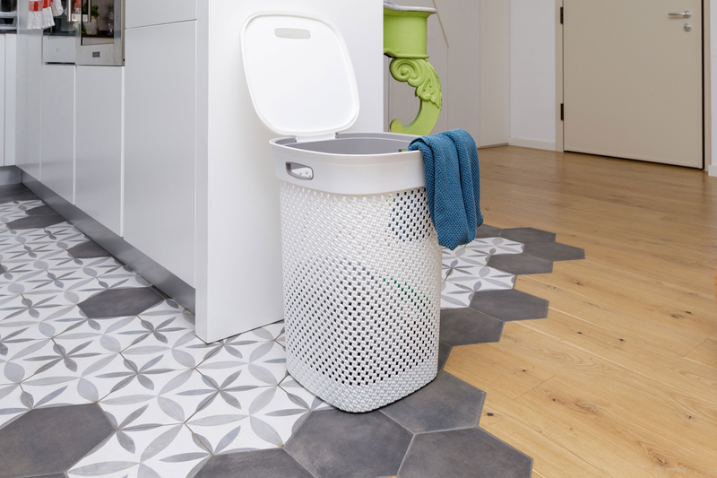 Dea laundry hamper woolly 50l - white/grey, , medium-null