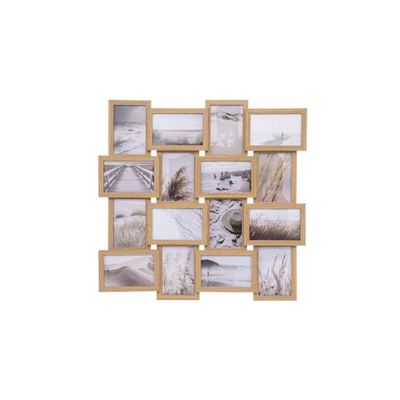 Multi-photo cabinet 16 pcs. Natural color mdf, , medium