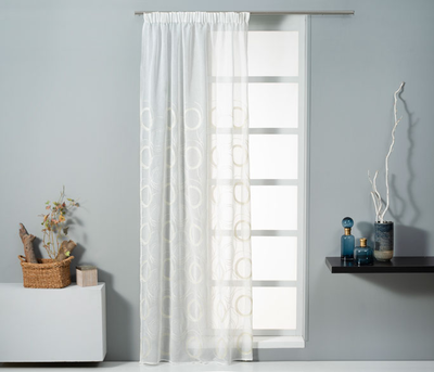 Easyhome curtain laserta white/beige 140x270cm, , medium