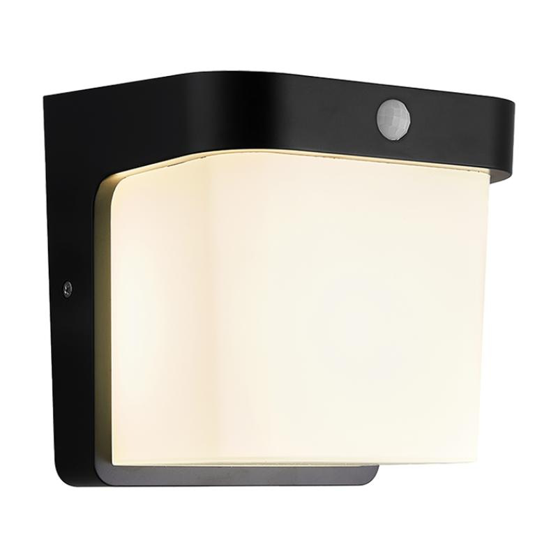 Product image: Sunlight 1xe27 (max.18w) wall light with pir sensor black ip54 l170xw146xh170mm, , medium-null