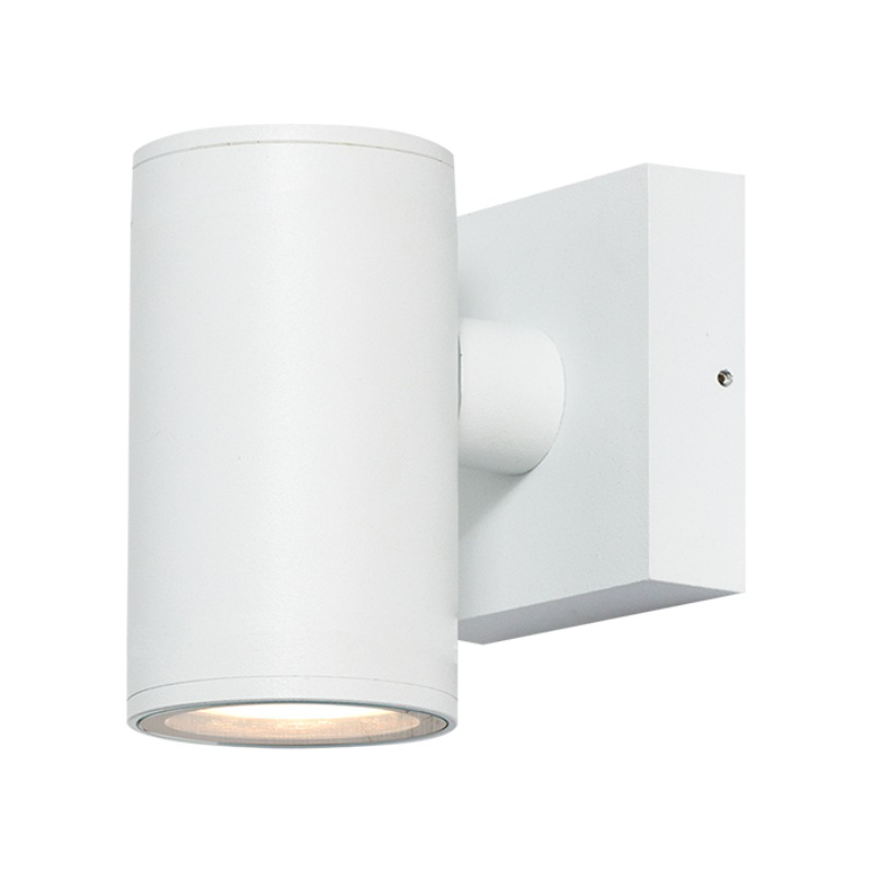 Sunlight 'lyla' 1xgu10 (max.35w) wall light down round aluminium matte white ip65 l115xw85xh115mm, , medium image number null