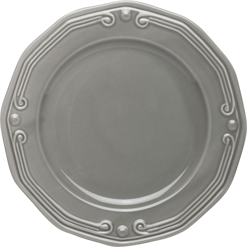 Athenee πιατο ρηχο 20cm πορσελανη γκρι, , medium-null