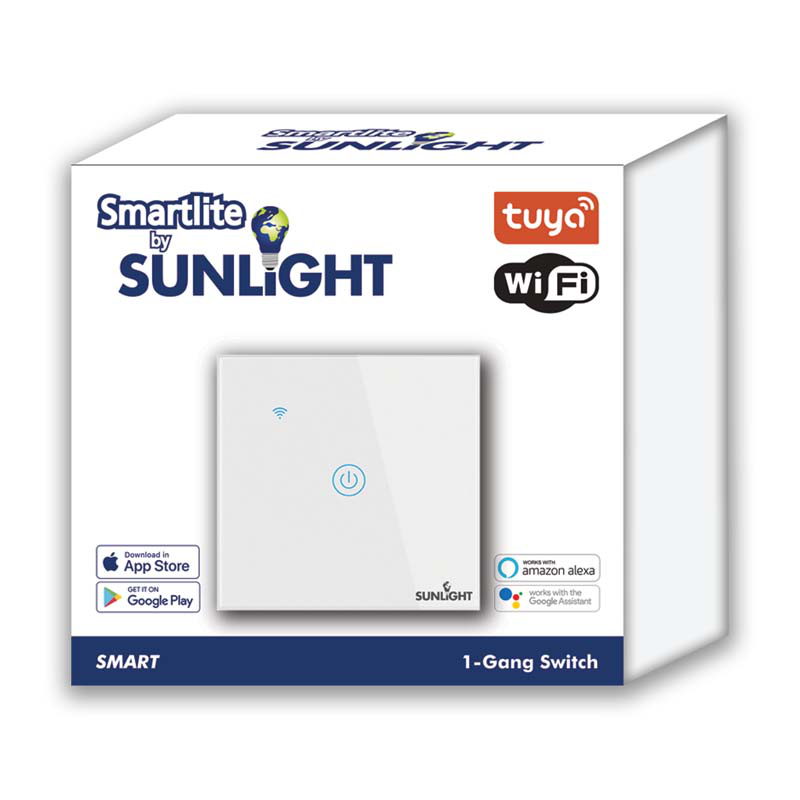 Sunlight εξυπνος διακοπτης 1-gang 1-way switch (on/off) 10amp load (200w) Wi-Fi tuya app, , medium-null
