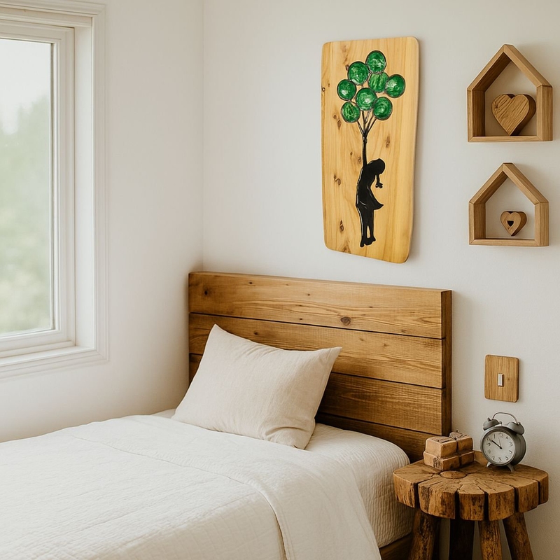 Banksy bouquet balloons girl resin wall art, , medium-null