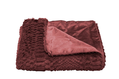Easy home blanket fur velvet 200x220cm bordeaux, , medium