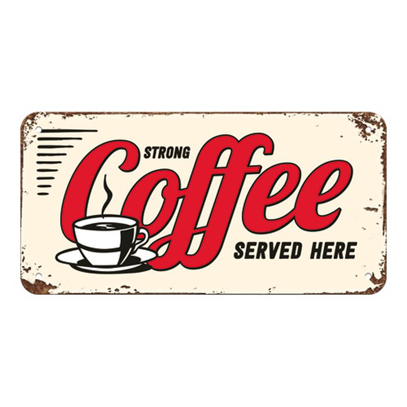 Product image: Nostalgic hanging sign usa strong coffee served here, , medium-null