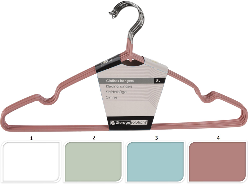 Clothes hanger 8pcs 4 assorted colors, , medium image number null