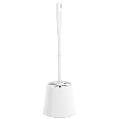 White plastic toilet brush, , medium