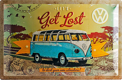 Nostalgic tin sign vw let's get lost, , medium