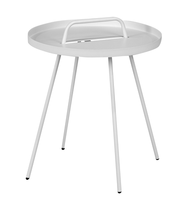 Foldable round side table round - white