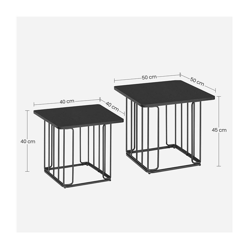 Product image: Σετ βοηθητικά μεταλλικά τραπεζάκια 50 x 50 x 45 cm 2 τμχ vasagle let330b16, , medium-null