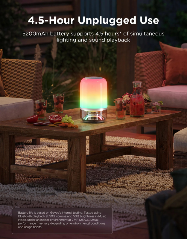 Govee table lamp 2 pro portable rgbicww with built in jbl speaker, , medium-null