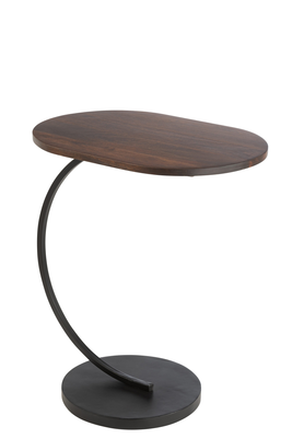 Side table mango wood brown/black, , medium
