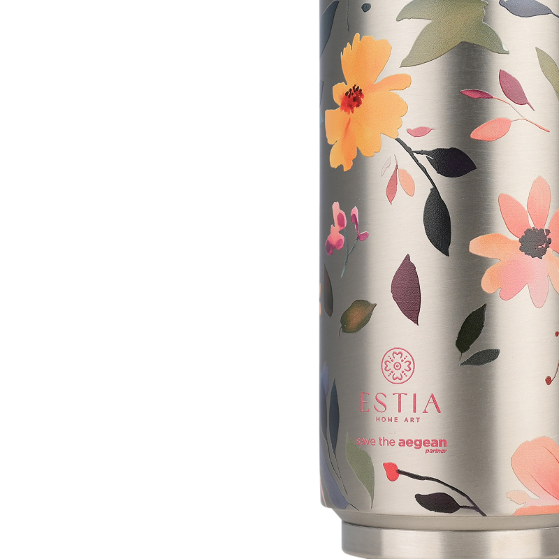 Estia travel cup 500ml - silver botanic, , medium-null