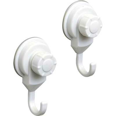 Tendance set 2 hooks suction cups white, , medium