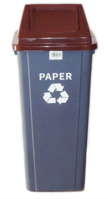 Recycling dustbin for plastic 90l - blue