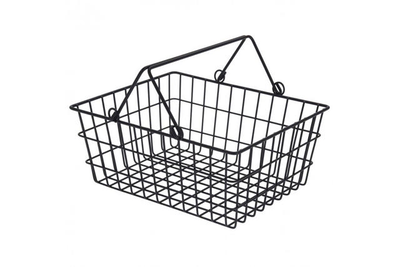 Basket metal black 29x23x14cm, , medium