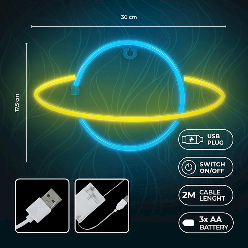 Neon led light saturn, , medium-null