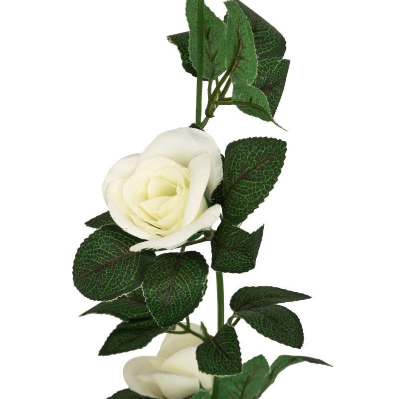 Atmosphera artificial rose garland 230cm - white, , medium-null