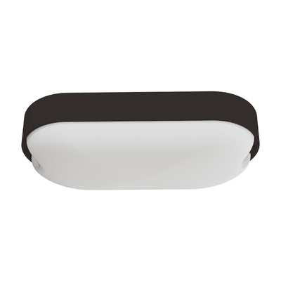 Sunlight led 9w wall light bulkhead oval black plastic 990lm 4000k ip65 l168xw70xh48mm