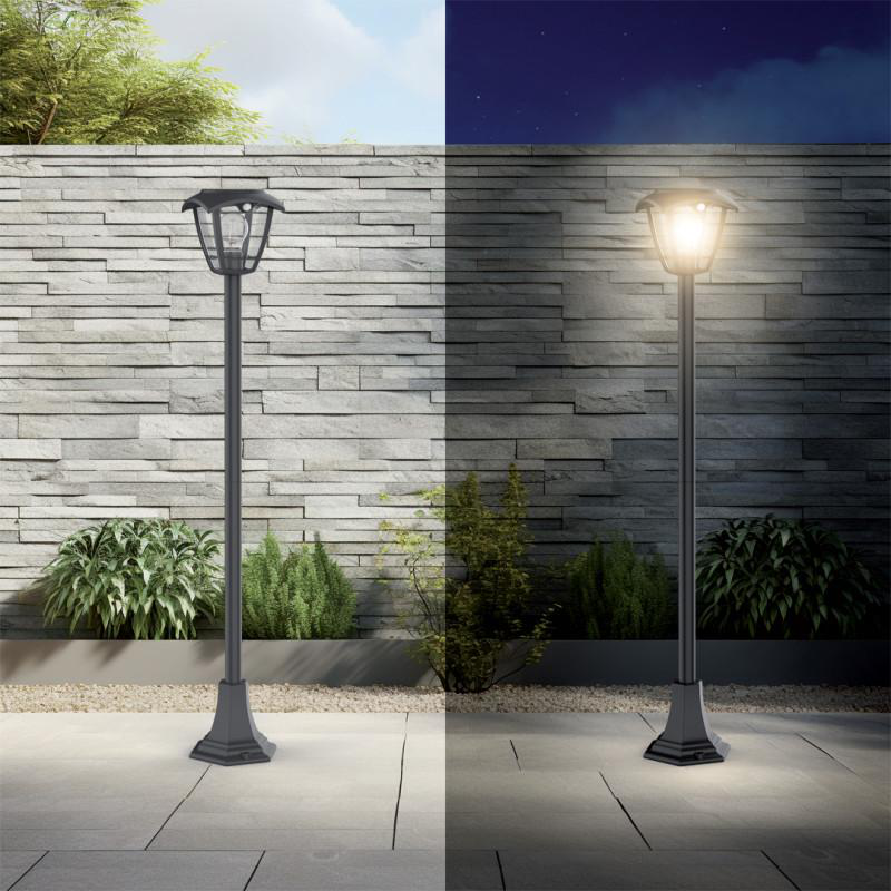 Xanlite retro solar bollard - black, , medium image number null
