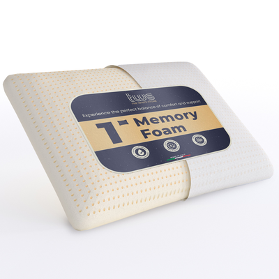 The white stone set of 4 memory foam pillows 40 x 70 cm | height 11 cm | hypoallergenic, ergonomic and breathable neck pillows | anti-suffocation and refreshing function, White, medium