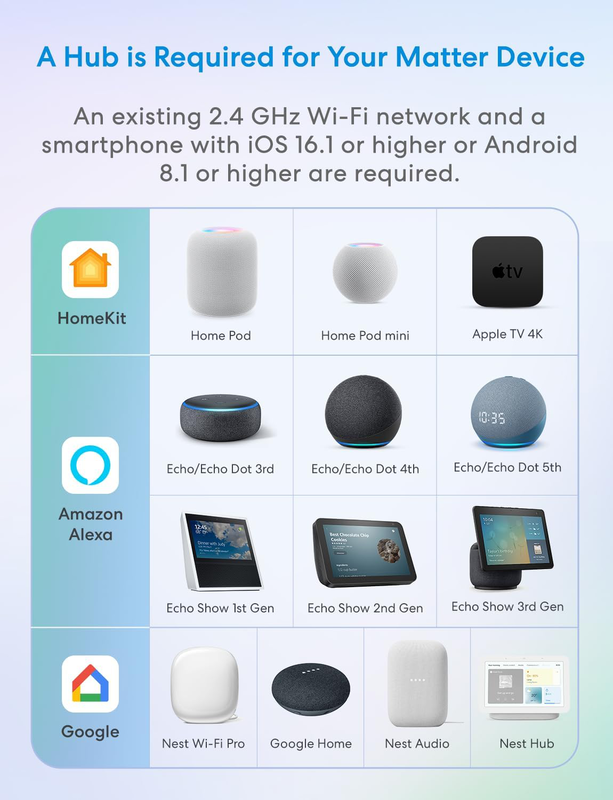 Meross smart Wi-Fi plug (matter) mss315hk-uk, , medium-null