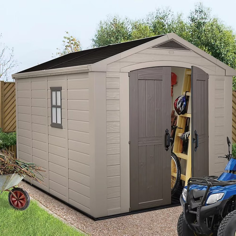 Keter πλαστική αποθήκη κήπου 8x11ft με μεγάλη χωρητικότητα & εφέ ξύλου, , medium-null