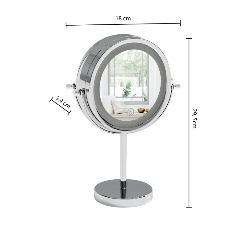 Product image: 5five καθρεφτης led d12 με βαση - ασημι-null