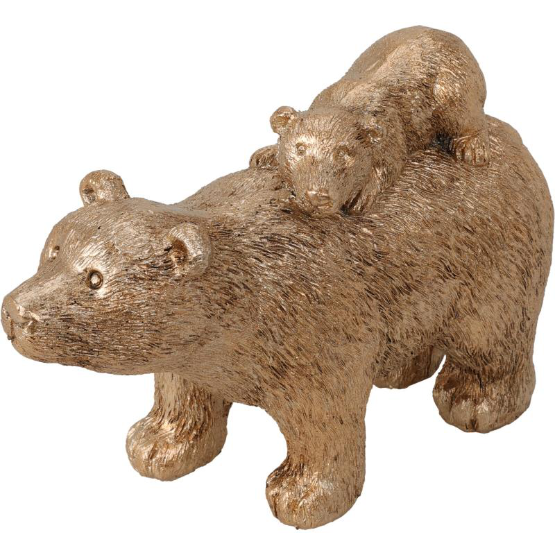 Decorative polar bear with child gold - assorted designs, , medium-null