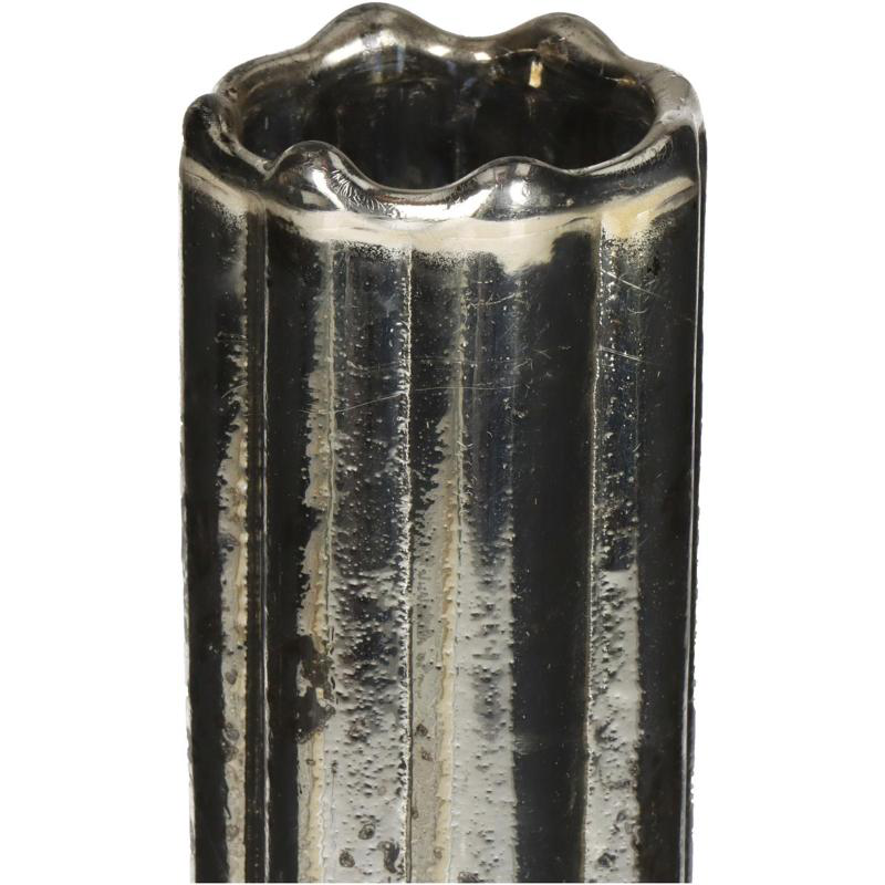 Product image: Βαζο φλαουτο γυαλινο χειροποιητο 9x9x26.5εκ. - ασημι, , medium-null