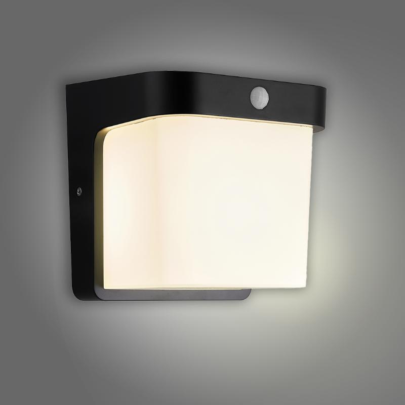 Product image: Sunlight 1xe27 (max.18w) wall light with pir sensor black ip54 l170xw146xh170mm, , medium-null