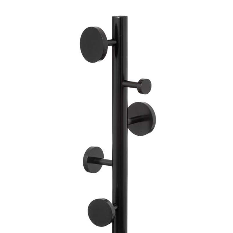 Five coat rack with 8 wooden hooks - black, , medium-null